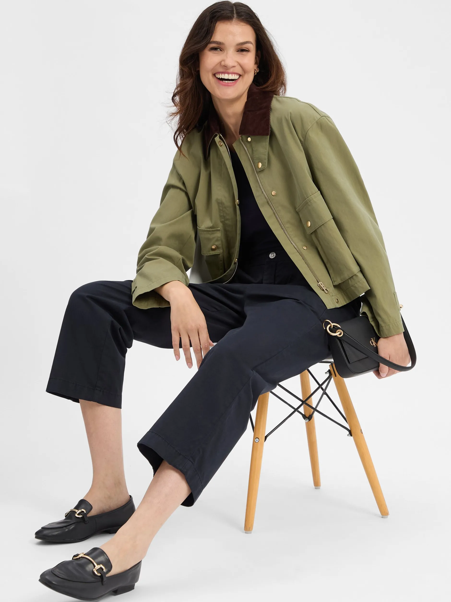 MAC Damen Stoffhose in marine - Länge: mittel