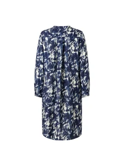 MAERZ Damen Blusenkleid in marine ecru - Ärmel: langarm