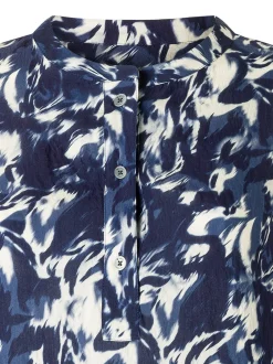 MAERZ Damen Blusenkleid in marine ecru - Ärmel: langarm