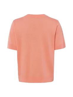 MAERZ Damen Kurzarm-Pullover mit Leinenanteil in aprikot