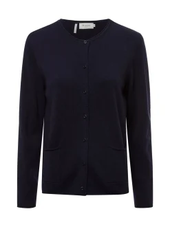 MAERZ Damen Strickjacke in marine - Ausschnitt: Rundhals