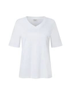 MAERZ Damen T-Shirt in weiß - Ausschnitt: V-Ausschnitt