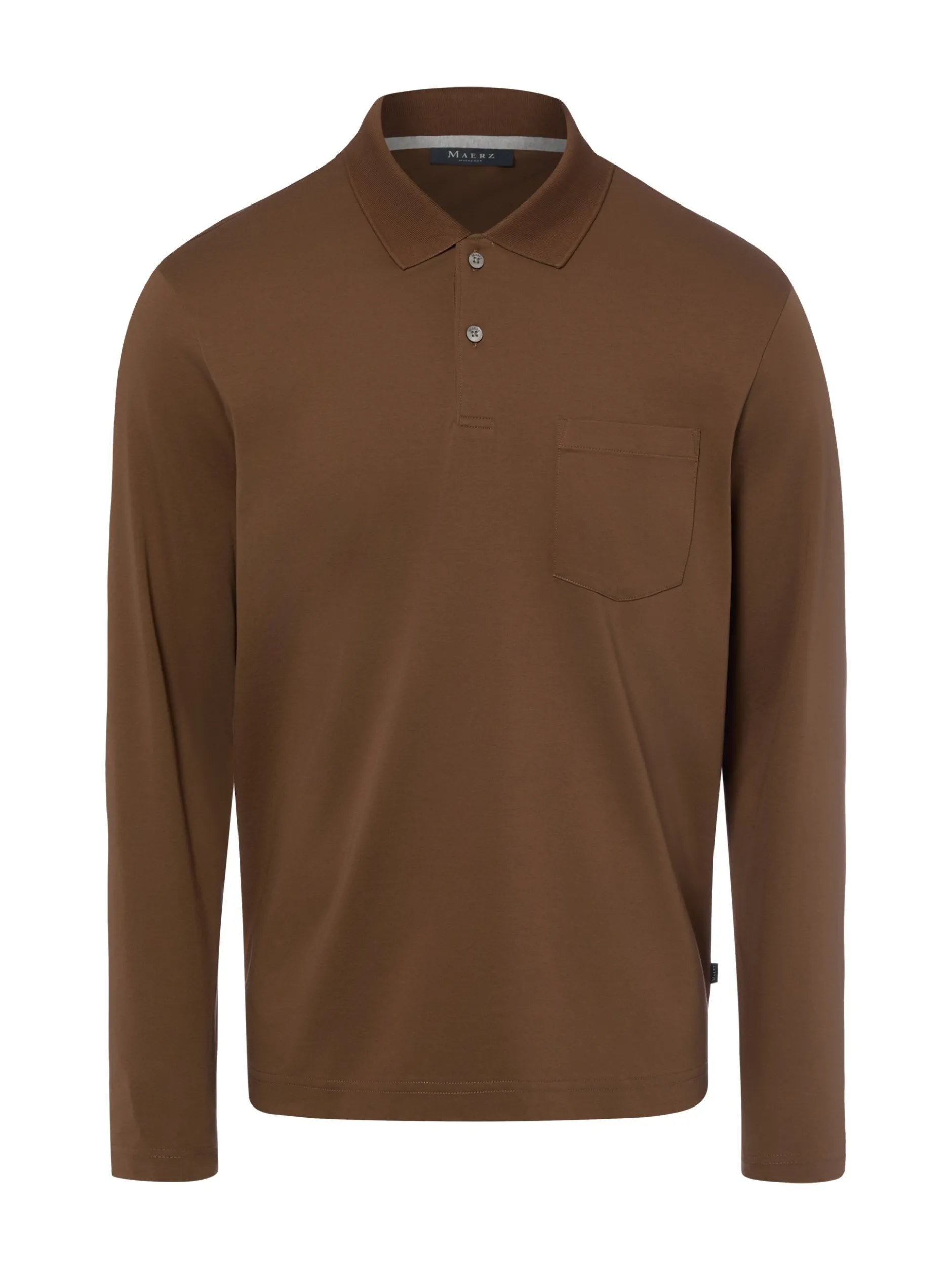 MAERZ Herren Poloshirt in braun - Ausschnitt: Polokragen