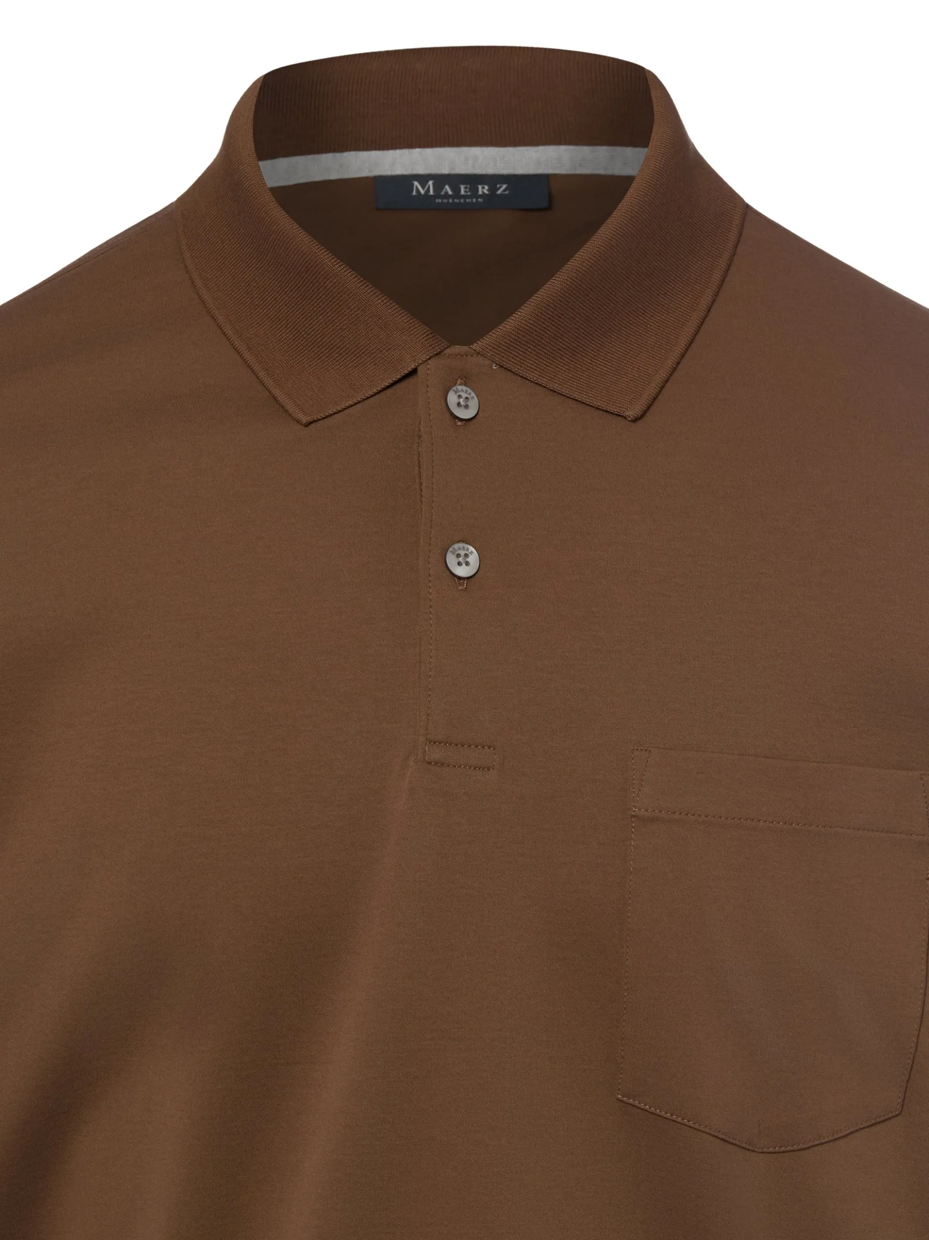 MAERZ Herren Poloshirt in braun - Ausschnitt: Polokragen