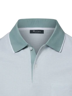 MAERZ Herren Poloshirt in hellblau mint - Ärmel: kurzarm