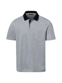 MAERZ Herren Poloshirt in schwarz weiß - Ärmel: kurzarm