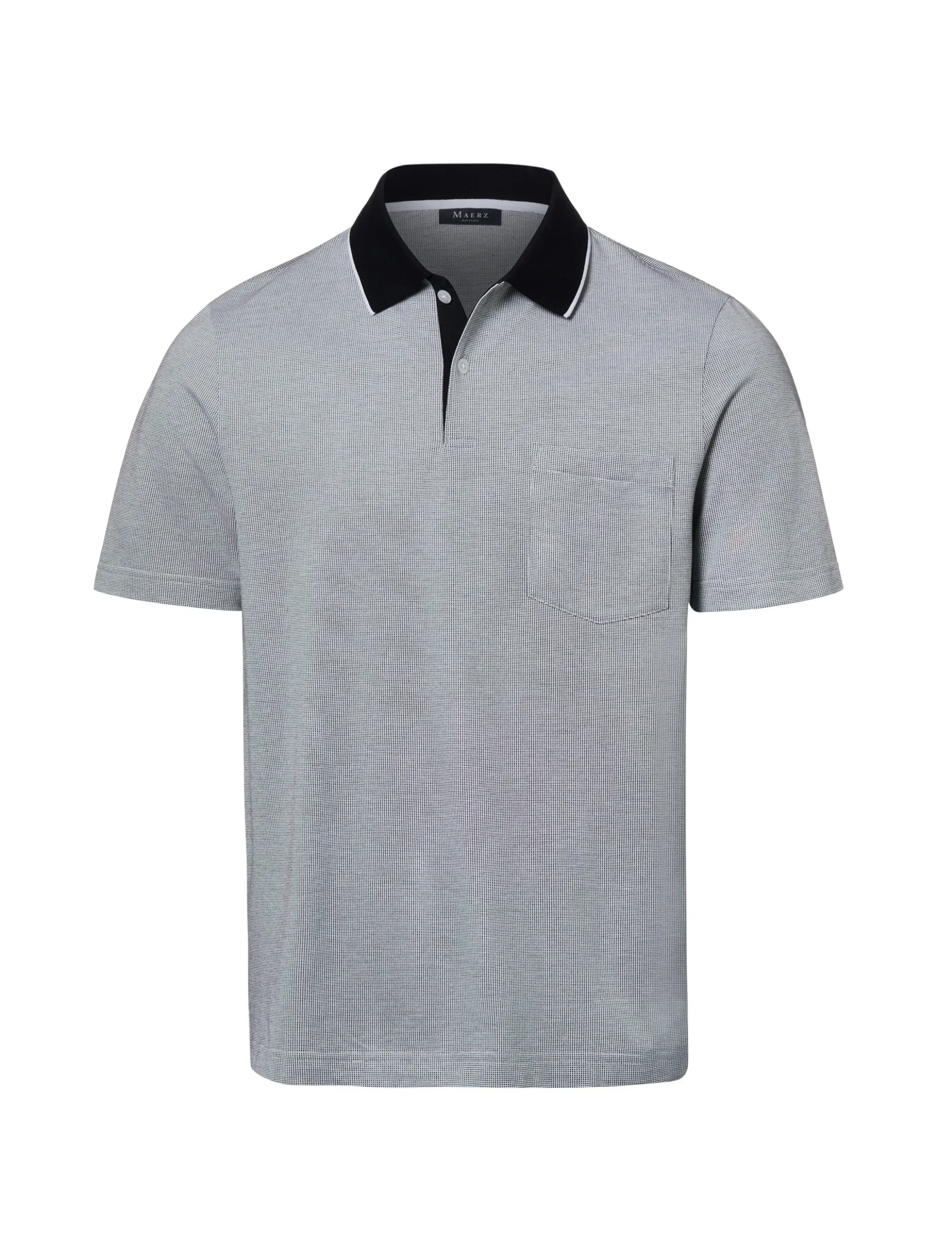 MAERZ Herren Poloshirt in schwarz weiß - Ärmel: kurzarm