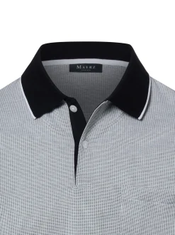 MAERZ Herren Poloshirt in schwarz weiß - Ärmel: kurzarm