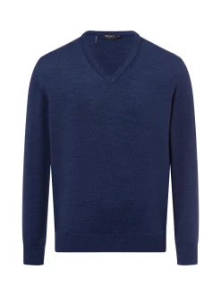 MAERZ Herren Strickpullover aus Merinowolle in marine