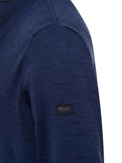 MAERZ Herren Strickpullover aus Merinowolle in marine
