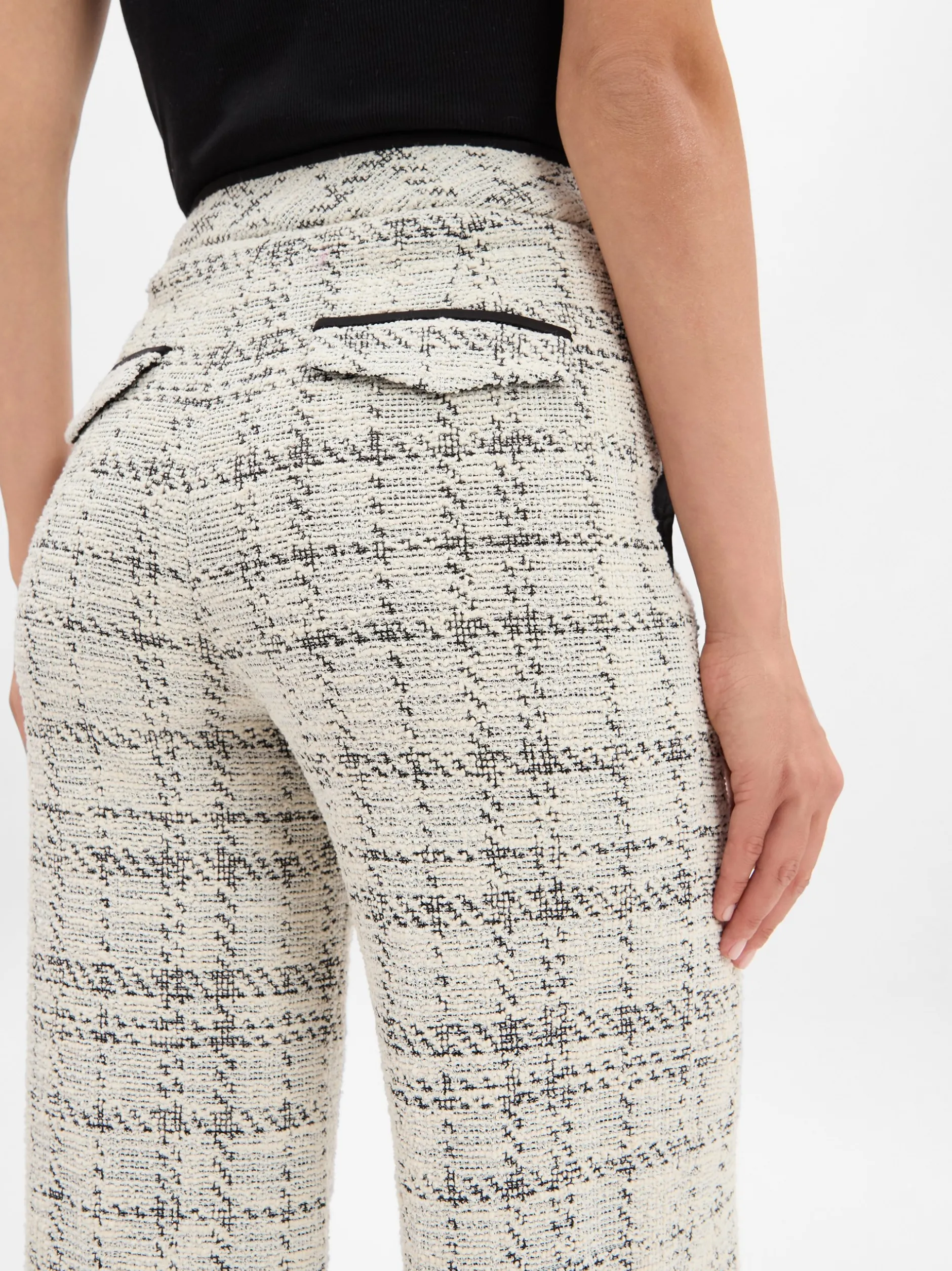 Marc Cain Collections Damen Baukasten-Stoffhose - Wukari in ecru schwarz
