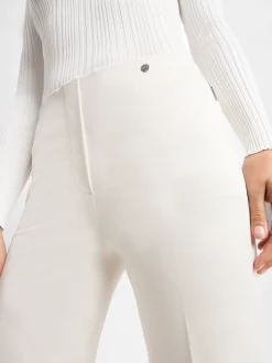 Marc Cain Collections Damen Baukasten-Stoffhose in ecru