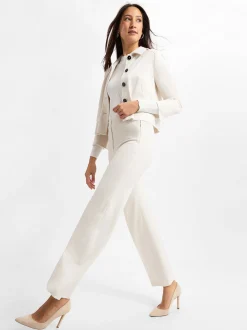Marc Cain Collections Damen Baukasten-Stoffhose in ecru