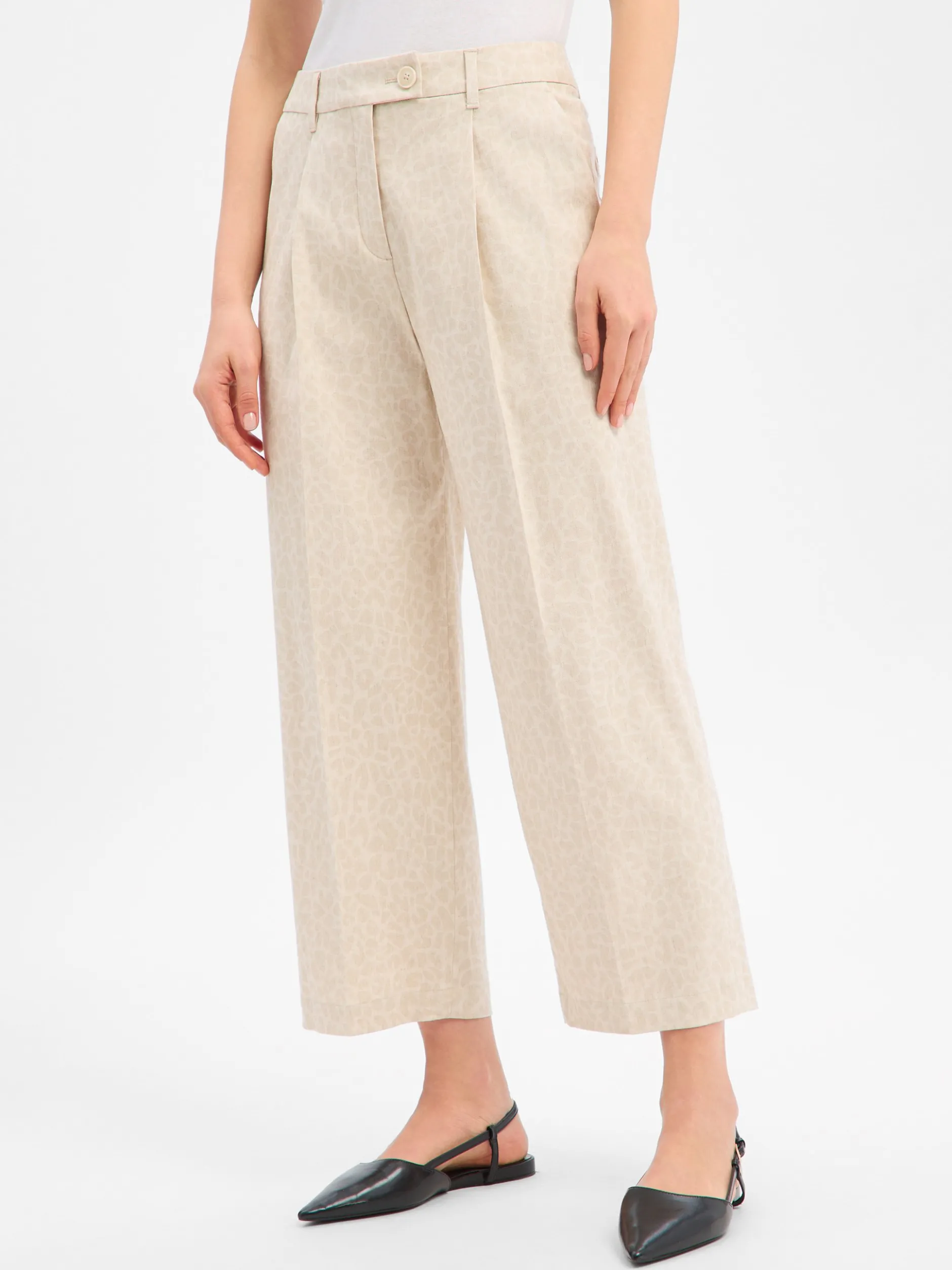 Marc Cain Collections Damen Culotte mit Leinen-Anteil - Wasco in sand beige