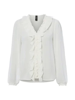 Marc Cain Collections Damen Rüschenbluse in ecru