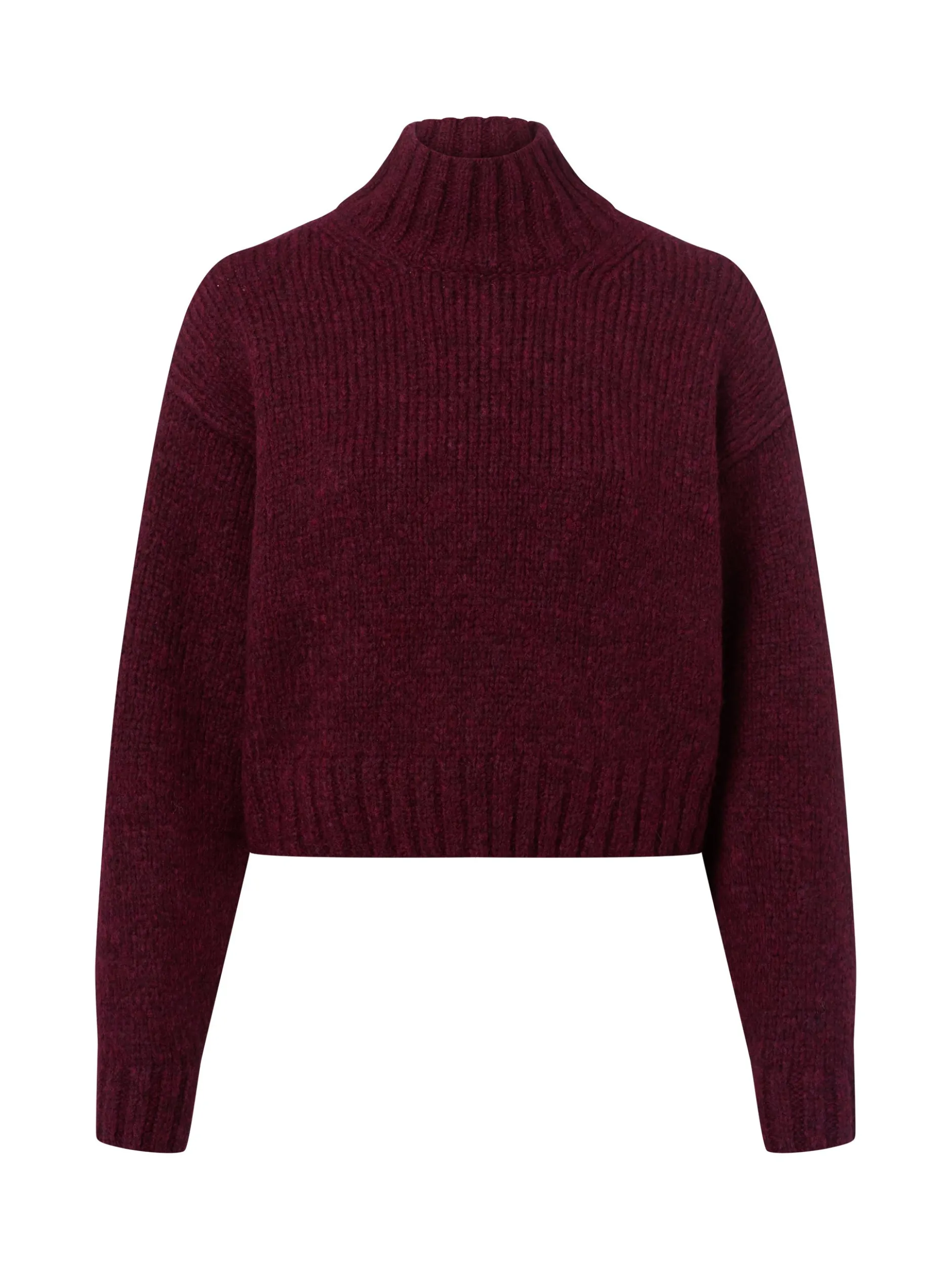 Marc Cain Collections Damen Strickpullover mit Alpaka-Anteil in bordeaux himbeer