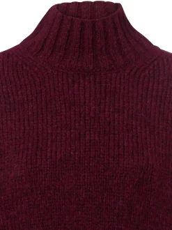Marc Cain Collections Damen Strickpullover mit Alpaka-Anteil in bordeaux himbeer