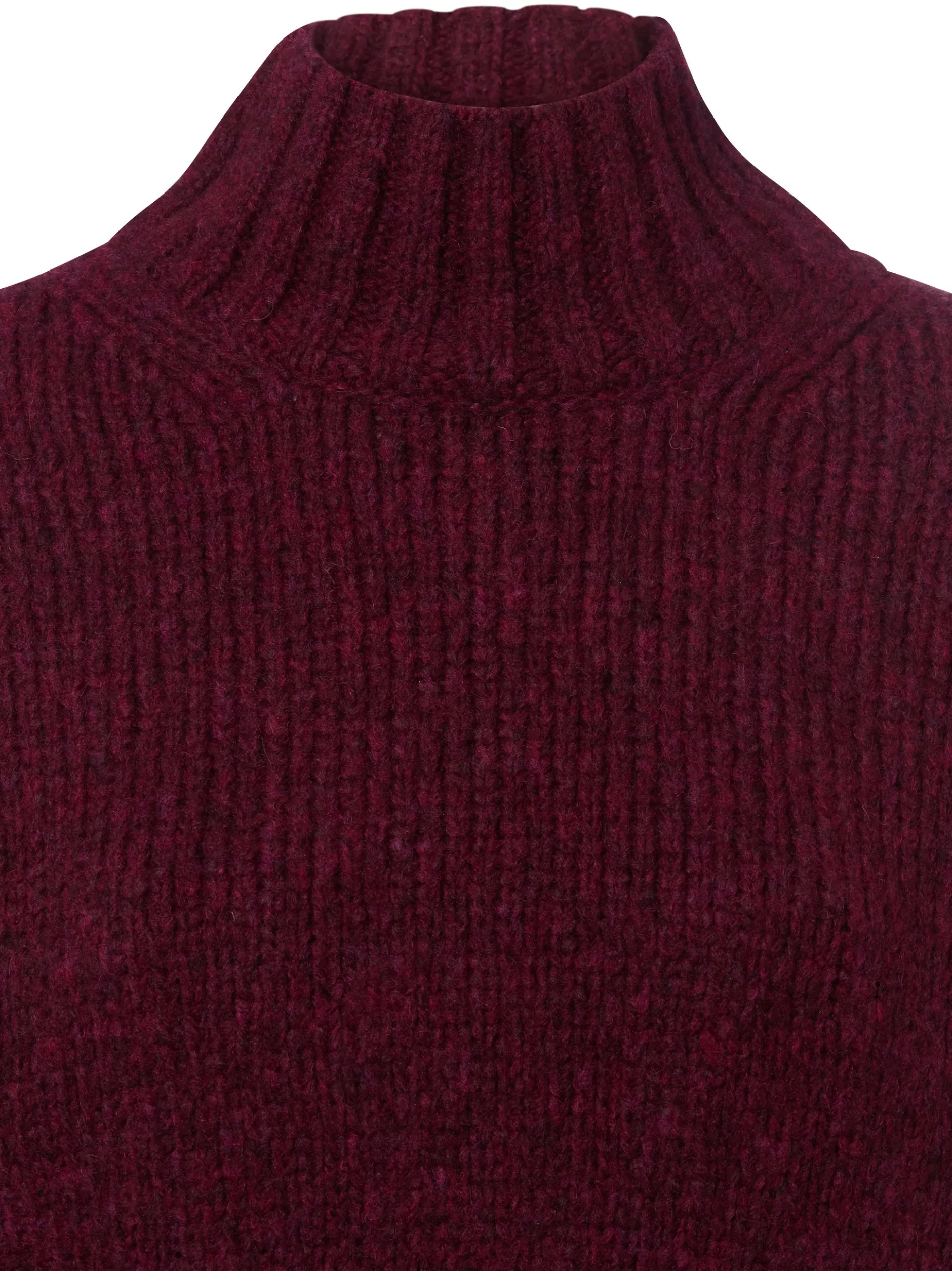 Marc Cain Collections Damen Strickpullover mit Alpaka-Anteil in bordeaux himbeer