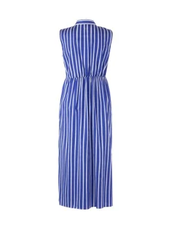 Marc Cain Damen Kleid in blau weiß