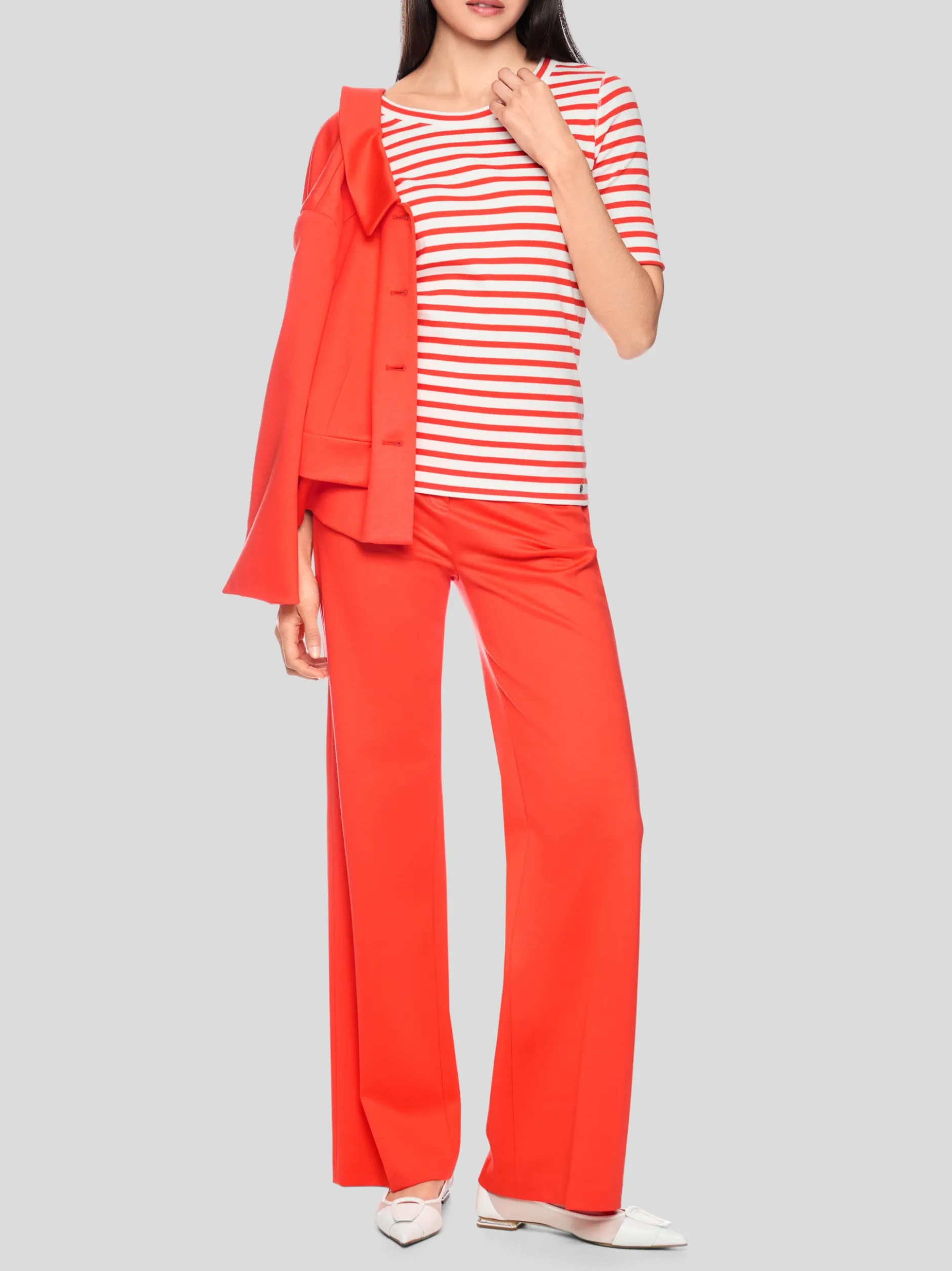Marc Cain Damen T-Shirt in rot weiß