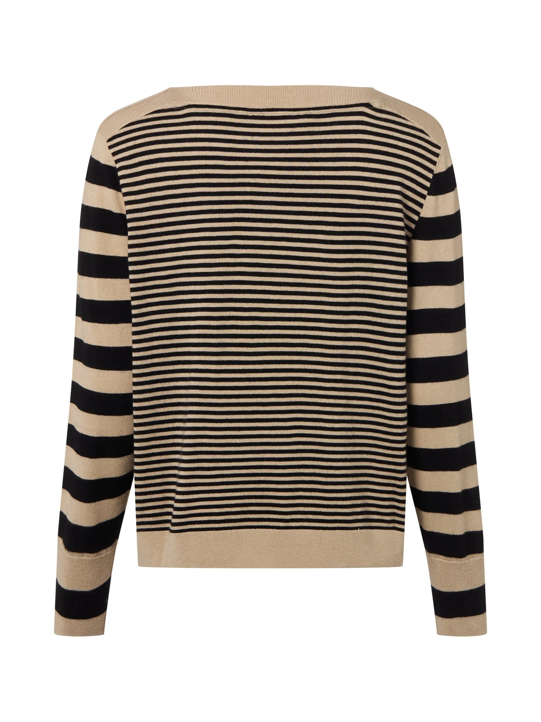 Marc Cain Sports Damen Feinstrickpullover mit Woll- und Cashmere-Anteil in beige schwarz