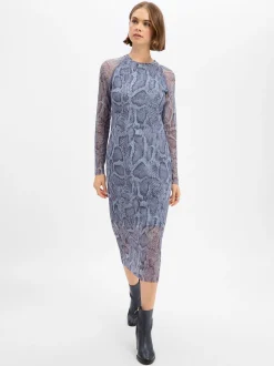 Marc Cain Sports Damen Kleid in blau - Ärmel: langarm