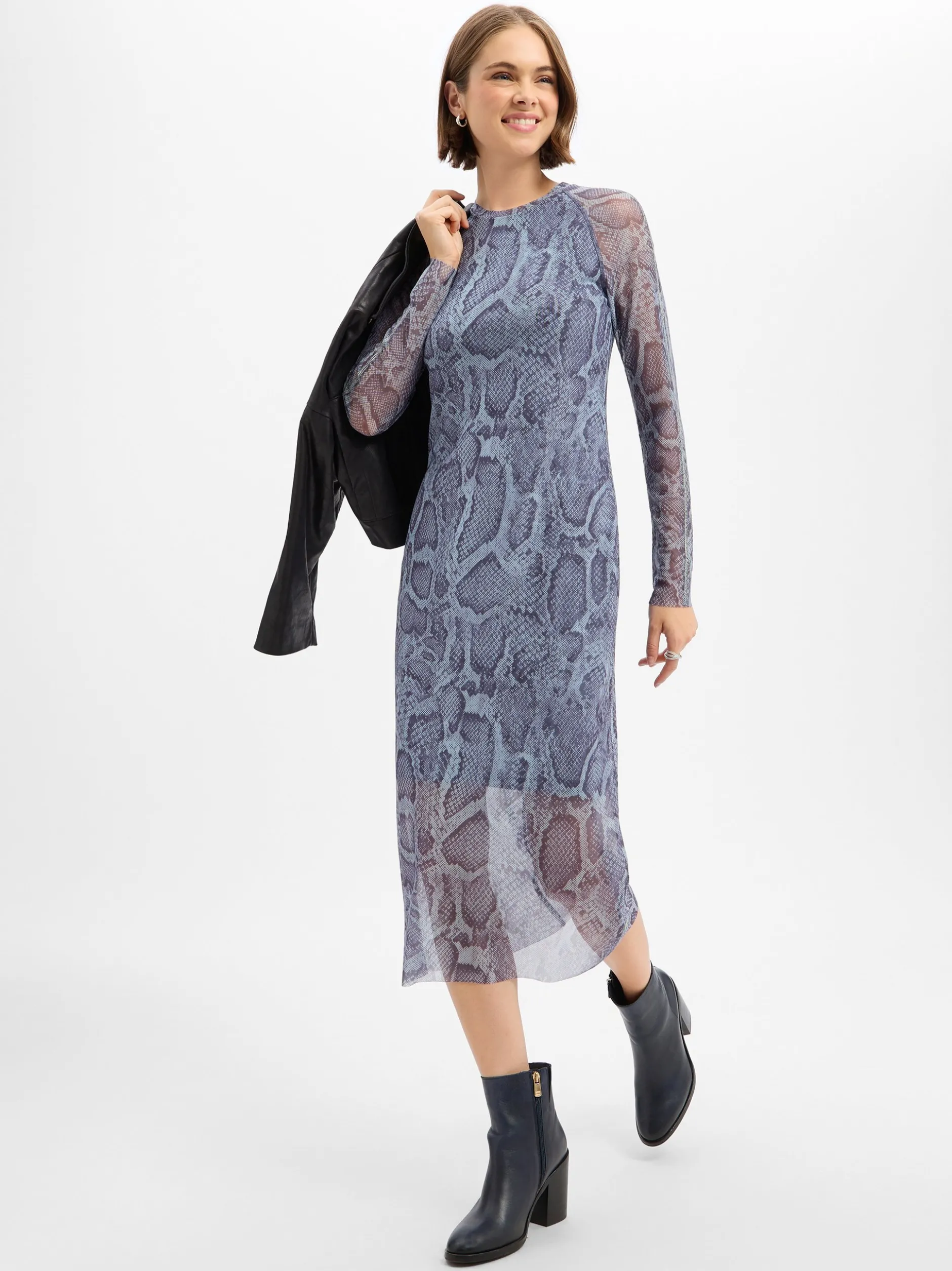 Marc Cain Sports Damen Kleid in blau - Ärmel: langarm