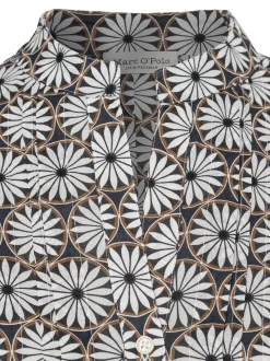 Marc O'Polo Damen Blusenshirt in anthrazit weiß