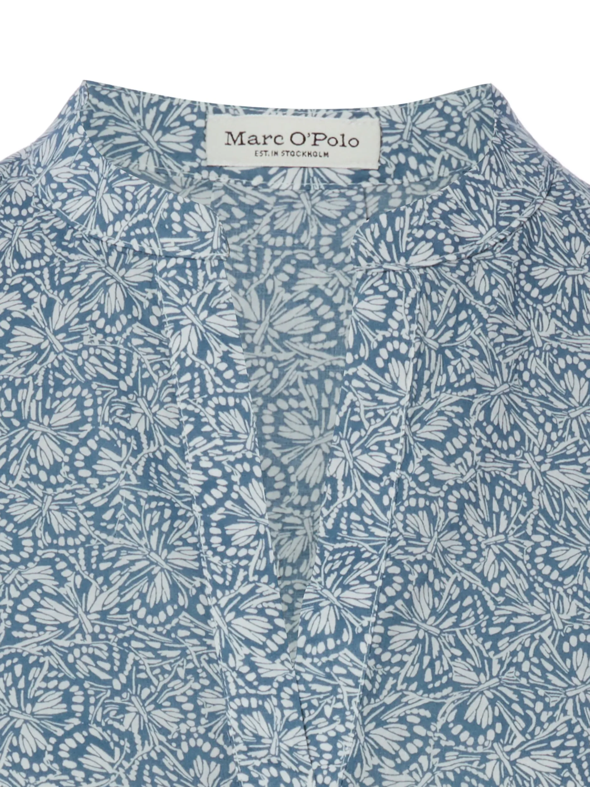 Marc O'Polo Damen Blusentop in hellblau weiß