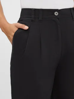 Marc O'Polo Damen Bundfaltenhose in schwarz