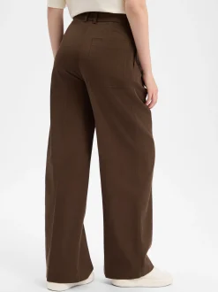 Marc O'Polo Damen Bundfaltenhose in schoko - Länge: lang