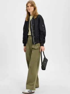 Marc O'Polo Damen Bundfaltenhose in oliv - Länge: lang