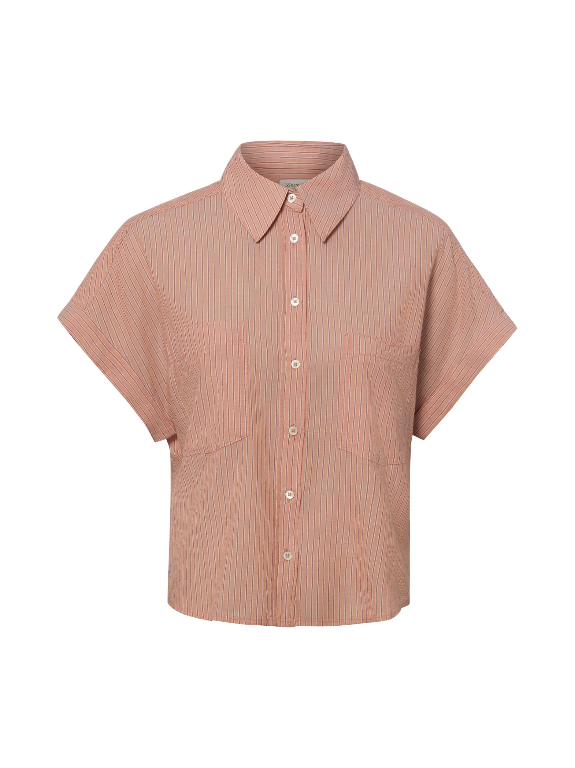 Marc O'Polo Damen Kurzarmbluse in aprikot bordeaux