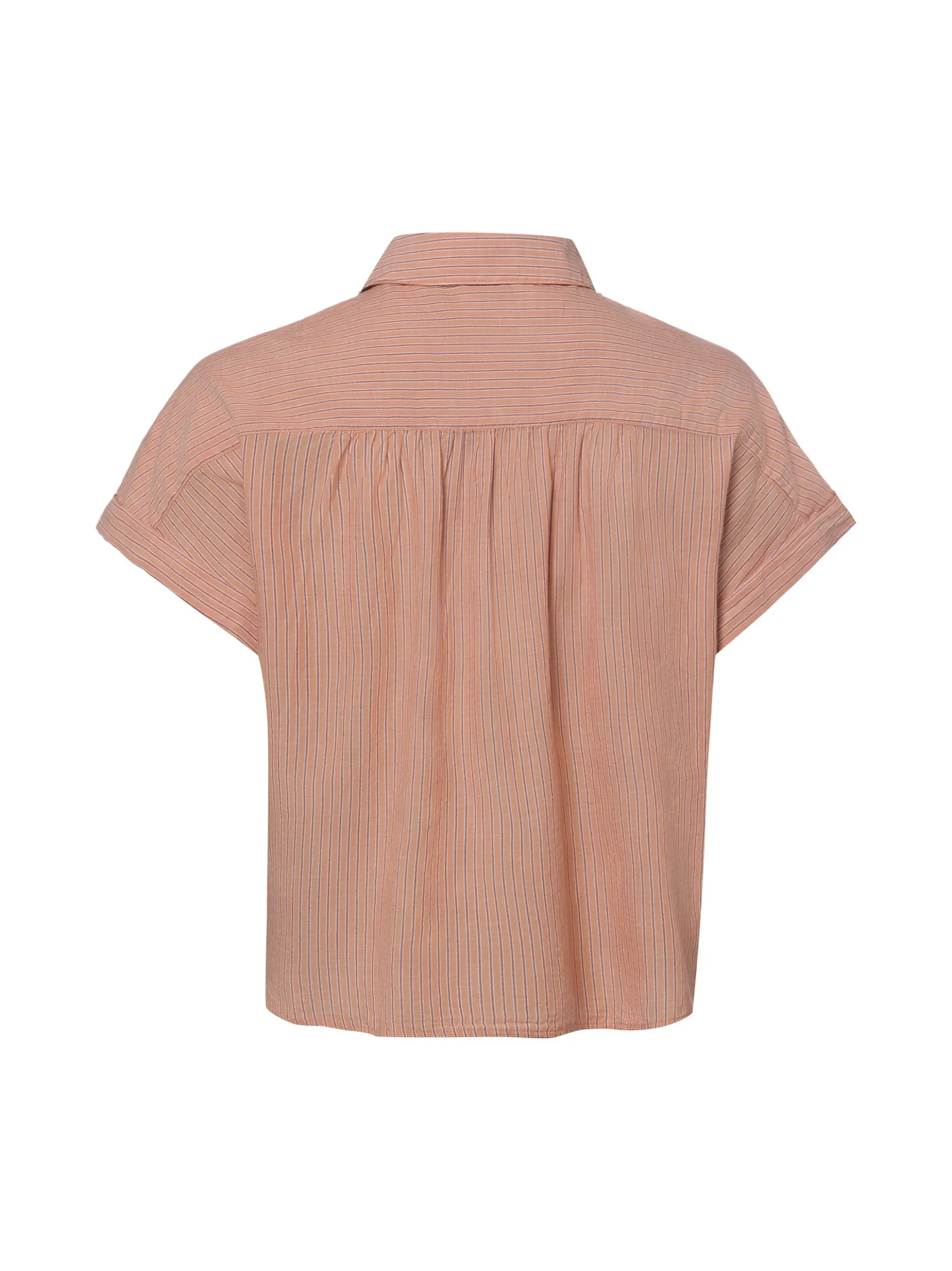 Marc O'Polo Damen Kurzarmbluse in aprikot bordeaux