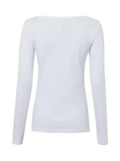 Marc O'Polo Damen Langarmshirt in weiß - Ärmel: langarm