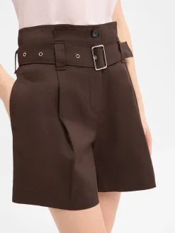 Marc O'Polo Damen Shorts in schoko - Länge: kurz