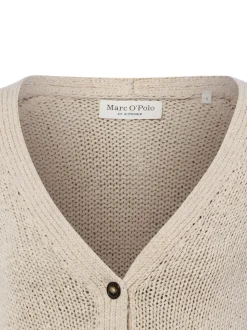 Marc O'Polo Damen Strickjacke in kitt - Ärmel: langarm