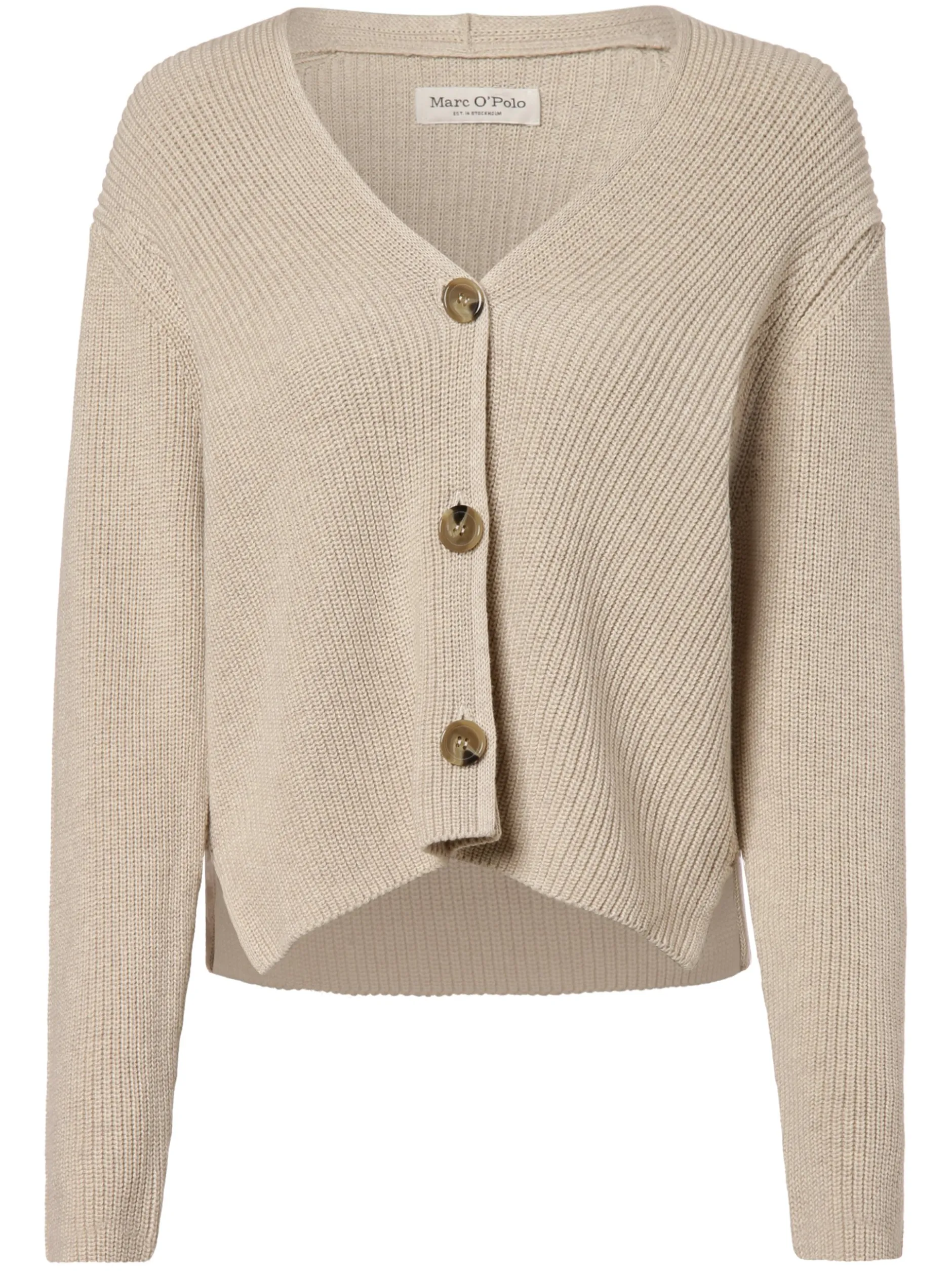 Marc O'Polo Damen Strickjacke in sand - Ärmel: langarm