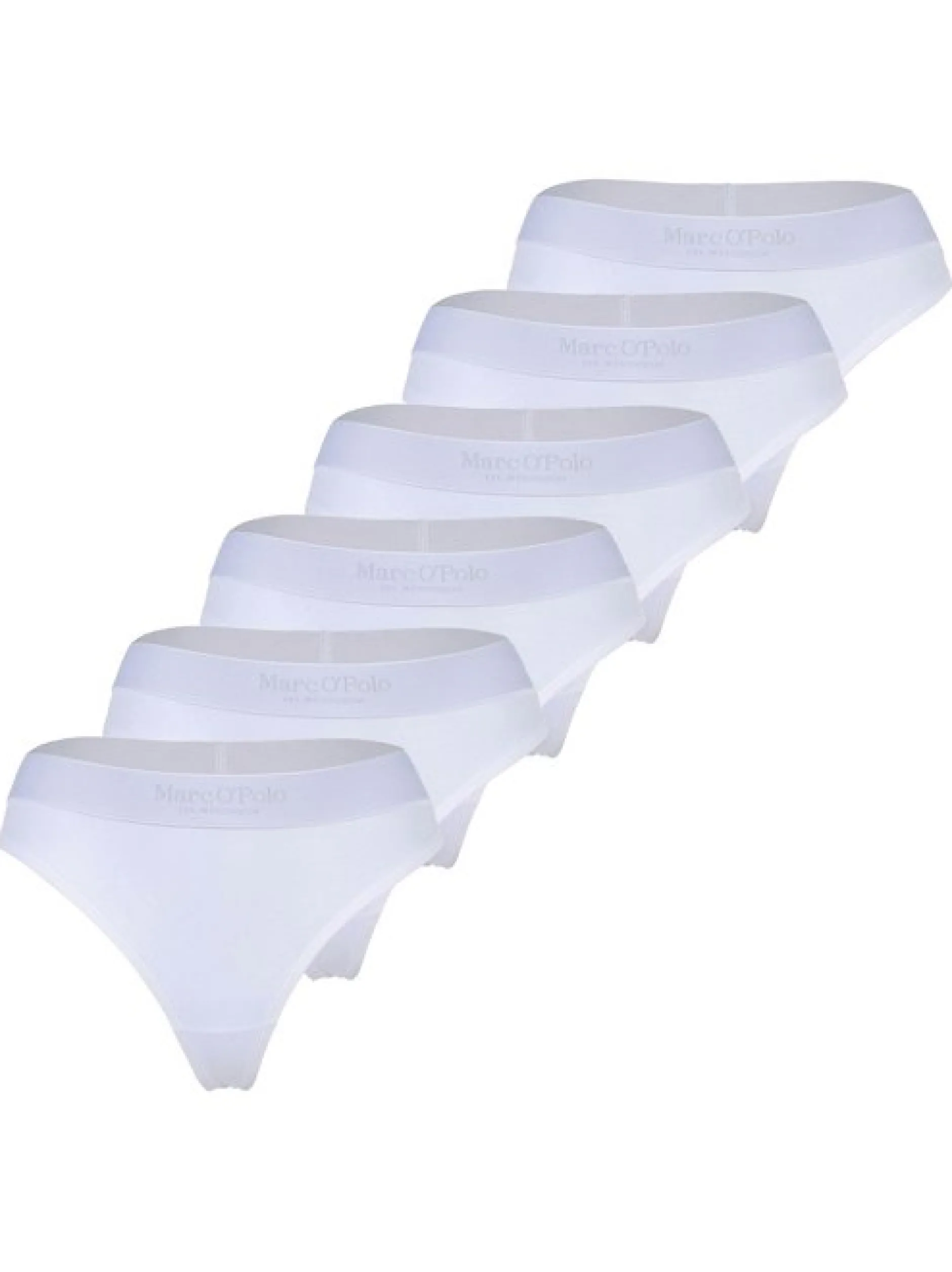 Marc O'Polo Damen String 6er Pack in weiß
