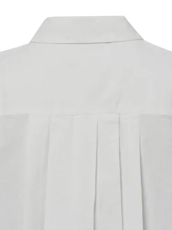 Marc O'Polo Denim Damen Hemdbluse mit Leinen-Anteil in weiß