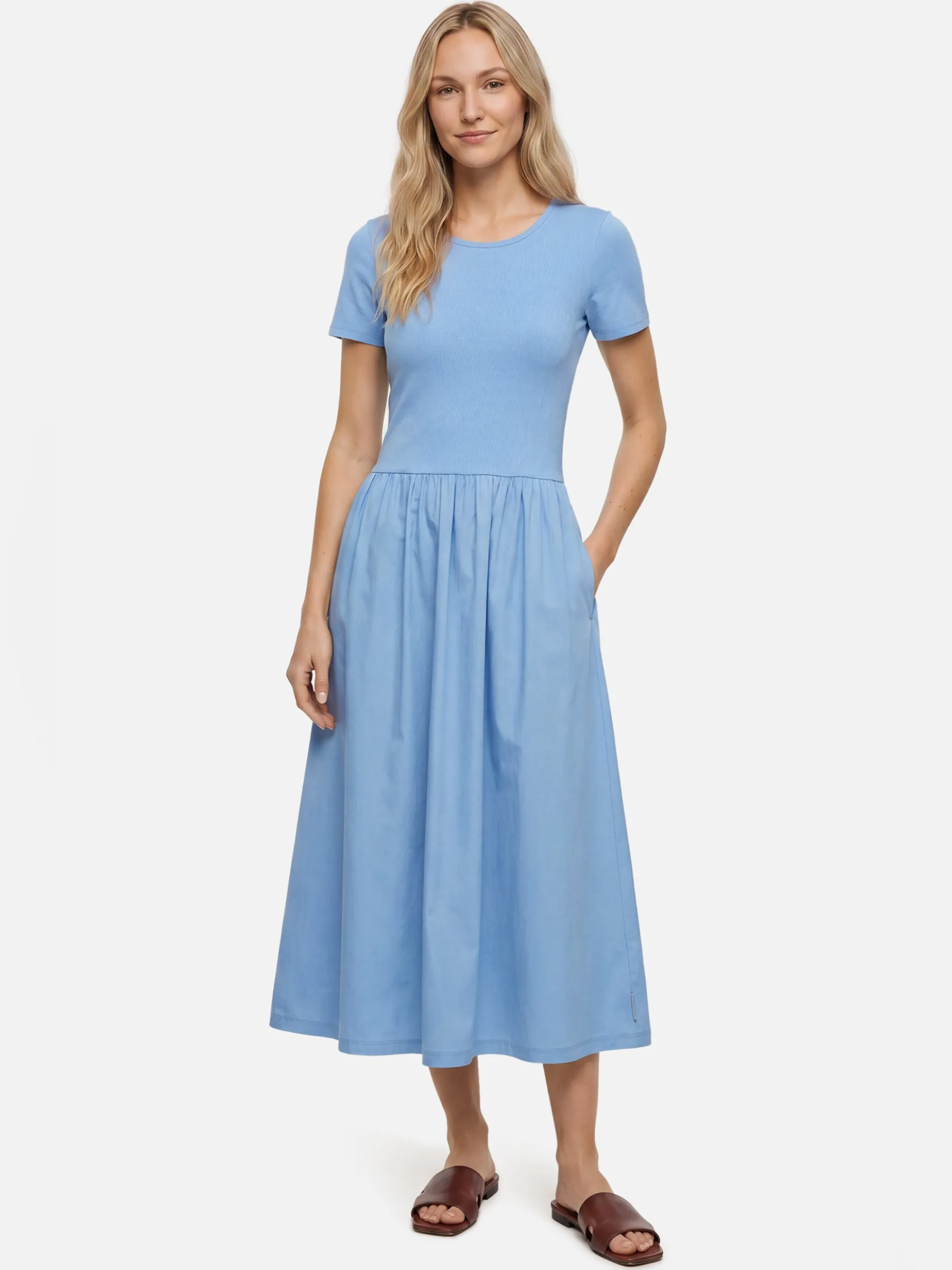 Marc O'Polo Denim Damen Kleid in hellblau - Länge: midi