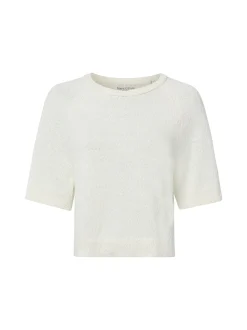 Marc O'Polo Denim Damen Kurzarm-Strickpullover in ecru