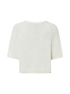 Marc O'Polo Denim Damen Kurzarm-Strickpullover in ecru