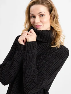 Marc O'Polo Denim Damen Strickkleid in schwarz