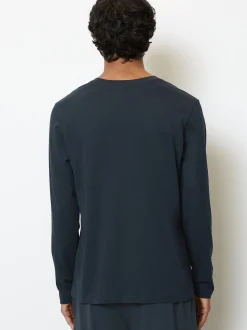 Marc O'Polo Herren Langarmshirt - Mix & Match Cotton in blau