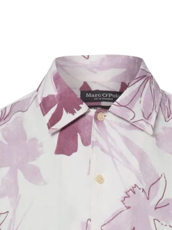 Marc O'Polo Herren Leinenhemd in aubergine ecru
