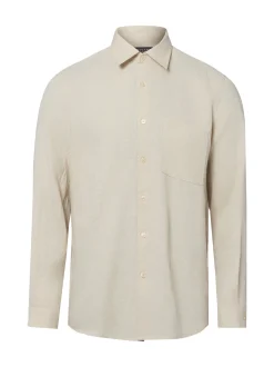 Marc O'Polo Herren Leinenhemd in beige - Ärmel: langarm