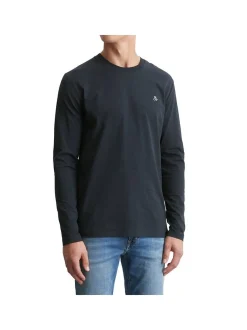 Marc O'Polo Herren Longsleeve 1er Pack in blau