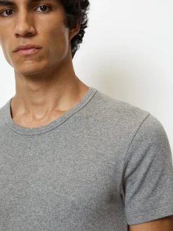 Marc O'Polo Herren T-Shirt - Iconic Rib in grau