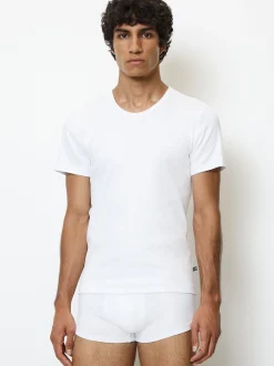 Marc O'Polo Herren T-Shirt - Iconic Rib in weiß